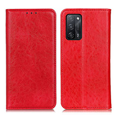 Custodia Portafoglio In Pelle Cover con Supporto K01Z per Oppo A53s 5G Rosso