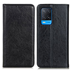 Custodia Portafoglio In Pelle Cover con Supporto K01Z per Oppo A54 4G Nero