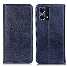 Custodia Portafoglio In Pelle Cover con Supporto K01Z per Oppo F21 Pro 4G Blu