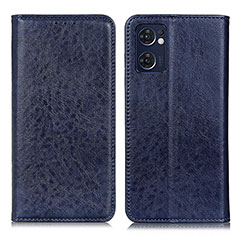 Custodia Portafoglio In Pelle Cover con Supporto K01Z per Oppo Find X5 Lite 5G Blu