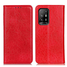 Custodia Portafoglio In Pelle Cover con Supporto K01Z per Oppo Reno5 Z 5G Rosso