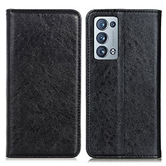 Custodia Portafoglio In Pelle Cover con Supporto K01Z per Oppo Reno6 Pro 5G Nero