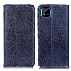 Custodia Portafoglio In Pelle Cover con Supporto K01Z per Realme C11 (2021) Blu