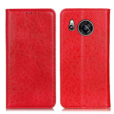 Custodia Portafoglio In Pelle Cover con Supporto K01Z per Sharp Aquos Sense7 Rosso