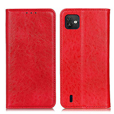 Custodia Portafoglio In Pelle Cover con Supporto K01Z per Wiko Y82 Rosso