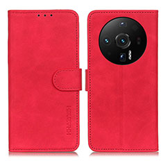 Custodia Portafoglio In Pelle Cover con Supporto K01Z per Xiaomi Mi 12 Ultra 5G Rosso