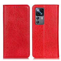 Custodia Portafoglio In Pelle Cover con Supporto K01Z per Xiaomi Mi 12T Pro 5G Rosso