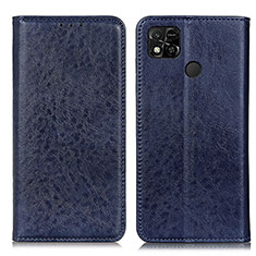 Custodia Portafoglio In Pelle Cover con Supporto K01Z per Xiaomi POCO C3 Blu