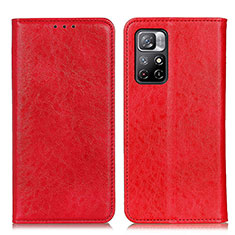 Custodia Portafoglio In Pelle Cover con Supporto K01Z per Xiaomi Poco M4 Pro 5G Rosso