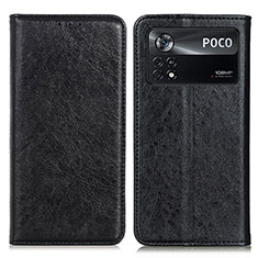 Custodia Portafoglio In Pelle Cover con Supporto K01Z per Xiaomi Poco X4 Pro 5G Nero