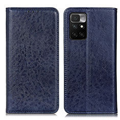 Custodia Portafoglio In Pelle Cover con Supporto K01Z per Xiaomi Redmi 10 (2022) Blu