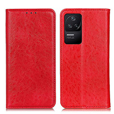 Custodia Portafoglio In Pelle Cover con Supporto K01Z per Xiaomi Redmi K40S 5G Rosso