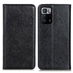 Custodia Portafoglio In Pelle Cover con Supporto K01Z per Xiaomi Redmi Note 10 Pro 5G Nero