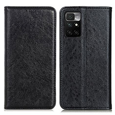 Custodia Portafoglio In Pelle Cover con Supporto K01Z per Xiaomi Redmi Note 11 4G (2021) Nero