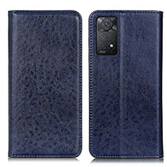 Custodia Portafoglio In Pelle Cover con Supporto K01Z per Xiaomi Redmi Note 11 Pro 4G Blu