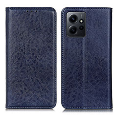 Custodia Portafoglio In Pelle Cover con Supporto K01Z per Xiaomi Redmi Note 12 4G Blu