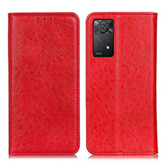 Custodia Portafoglio In Pelle Cover con Supporto K01Z per Xiaomi Redmi Note 12 Pro 4G Rosso