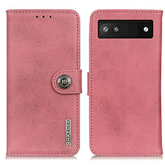 Custodia Portafoglio In Pelle Cover con Supporto K02Z per Google Pixel 6a 5G Rosa