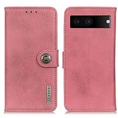 Custodia Portafoglio In Pelle Cover con Supporto K02Z per Google Pixel 7 5G Rosa