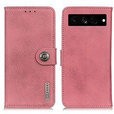 Custodia Portafoglio In Pelle Cover con Supporto K02Z per Google Pixel 7 Pro 5G Rosa