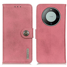 Custodia Portafoglio In Pelle Cover con Supporto K02Z per Huawei Mate 60 Pro Rosa