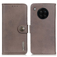 Custodia Portafoglio In Pelle Cover con Supporto K02Z per Huawei Nova 8i Grigio