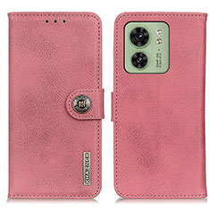 Custodia Portafoglio In Pelle Cover con Supporto K02Z per Motorola Moto Edge (2023) 5G Rosa