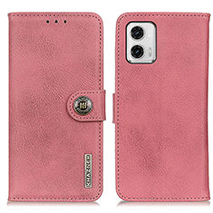 Custodia Portafoglio In Pelle Cover con Supporto K02Z per Motorola Moto G73 5G Rosa