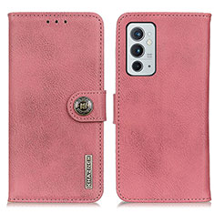 Custodia Portafoglio In Pelle Cover con Supporto K02Z per OnePlus 9RT 5G Rosa