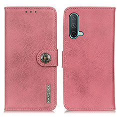 Custodia Portafoglio In Pelle Cover con Supporto K02Z per OnePlus Nord CE 5G Rosa