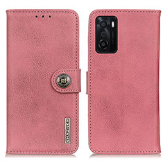 Custodia Portafoglio In Pelle Cover con Supporto K02Z per Oppo A55S 5G Rosa