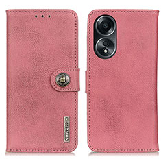 Custodia Portafoglio In Pelle Cover con Supporto K02Z per Oppo A78 4G Rosa