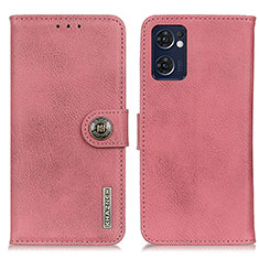 Custodia Portafoglio In Pelle Cover con Supporto K02Z per Oppo Find X5 Lite 5G Rosa