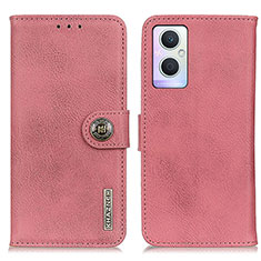 Custodia Portafoglio In Pelle Cover con Supporto K02Z per Oppo Reno8 Lite 5G Rosa