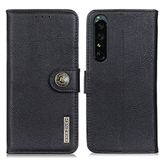 Custodia Portafoglio In Pelle Cover con Supporto K02Z per Sony Xperia 1 IV Nero