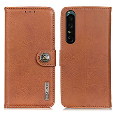 Custodia Portafoglio In Pelle Cover con Supporto K02Z per Sony Xperia 1 IV SO-51C Marrone