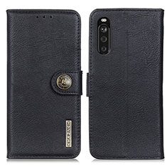 Custodia Portafoglio In Pelle Cover con Supporto K02Z per Sony Xperia 10 III Lite Nero