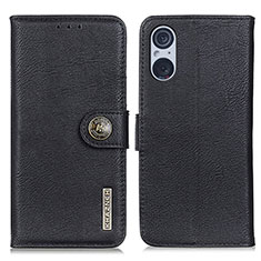 Custodia Portafoglio In Pelle Cover con Supporto K02Z per Sony Xperia 5 V Nero