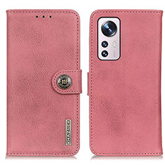 Custodia Portafoglio In Pelle Cover con Supporto K02Z per Xiaomi Mi 12 5G Rosa