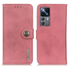 Custodia Portafoglio In Pelle Cover con Supporto K02Z per Xiaomi Mi 12T Pro 5G Rosa