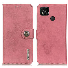 Custodia Portafoglio In Pelle Cover con Supporto K02Z per Xiaomi Redmi 9 India Rosa