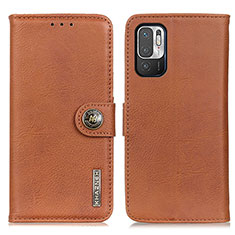 Custodia Portafoglio In Pelle Cover con Supporto K02Z per Xiaomi Redmi Note 10 5G Marrone