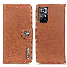 Custodia Portafoglio In Pelle Cover con Supporto K02Z per Xiaomi Redmi Note 11 5G Marrone