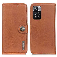 Custodia Portafoglio In Pelle Cover con Supporto K02Z per Xiaomi Redmi Note 11 Pro+ Plus 5G Marrone