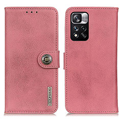 Custodia Portafoglio In Pelle Cover con Supporto K02Z per Xiaomi Redmi Note 11 Pro+ Plus 5G Rosa