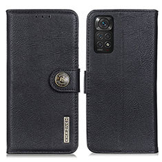 Custodia Portafoglio In Pelle Cover con Supporto K02Z per Xiaomi Redmi Note 11S 4G Nero