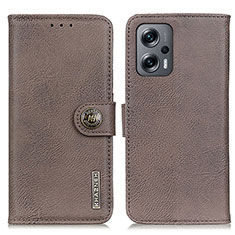 Custodia Portafoglio In Pelle Cover con Supporto K02Z per Xiaomi Redmi Note 11T Pro 5G Grigio