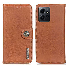 Custodia Portafoglio In Pelle Cover con Supporto K02Z per Xiaomi Redmi Note 12 4G Marrone