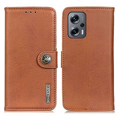 Custodia Portafoglio In Pelle Cover con Supporto K02Z per Xiaomi Redmi Note 12T Pro 5G Marrone