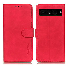 Custodia Portafoglio In Pelle Cover con Supporto K03Z per Google Pixel 7 Pro 5G Rosso